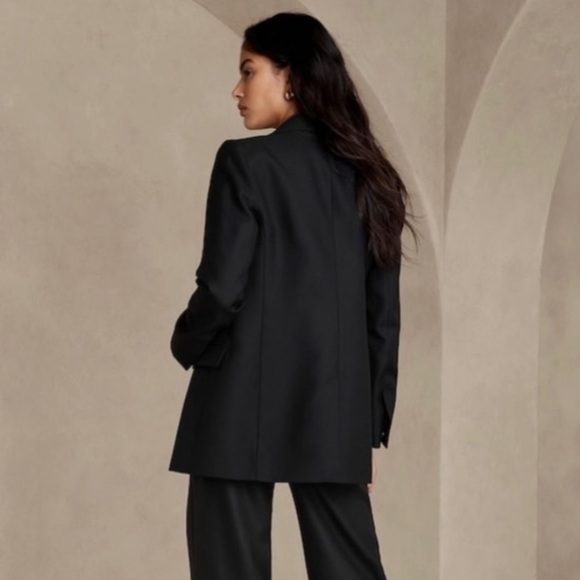 AS IS! NWT! Banana Republic Black Lido Sculpted Wool Blazer - Size 20 - Picture 7 of 12